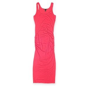VICTORIA’S SECRET Women’s Pink Ruched Tank Midi Dress Size Medium Short
